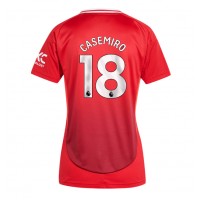 Camisa de Futebol Manchester United Casemiro #18 Equipamento Principal Mulheres 2024-25 Manga Curta